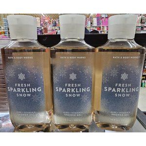 3 FRESH SPARKLING SNOW Bath & Body Works Shower Gel 10 oz NEW